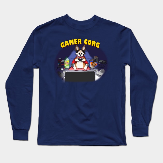 Gamer Corg Long Sleeve T-Shirt by ProfessorThorgi